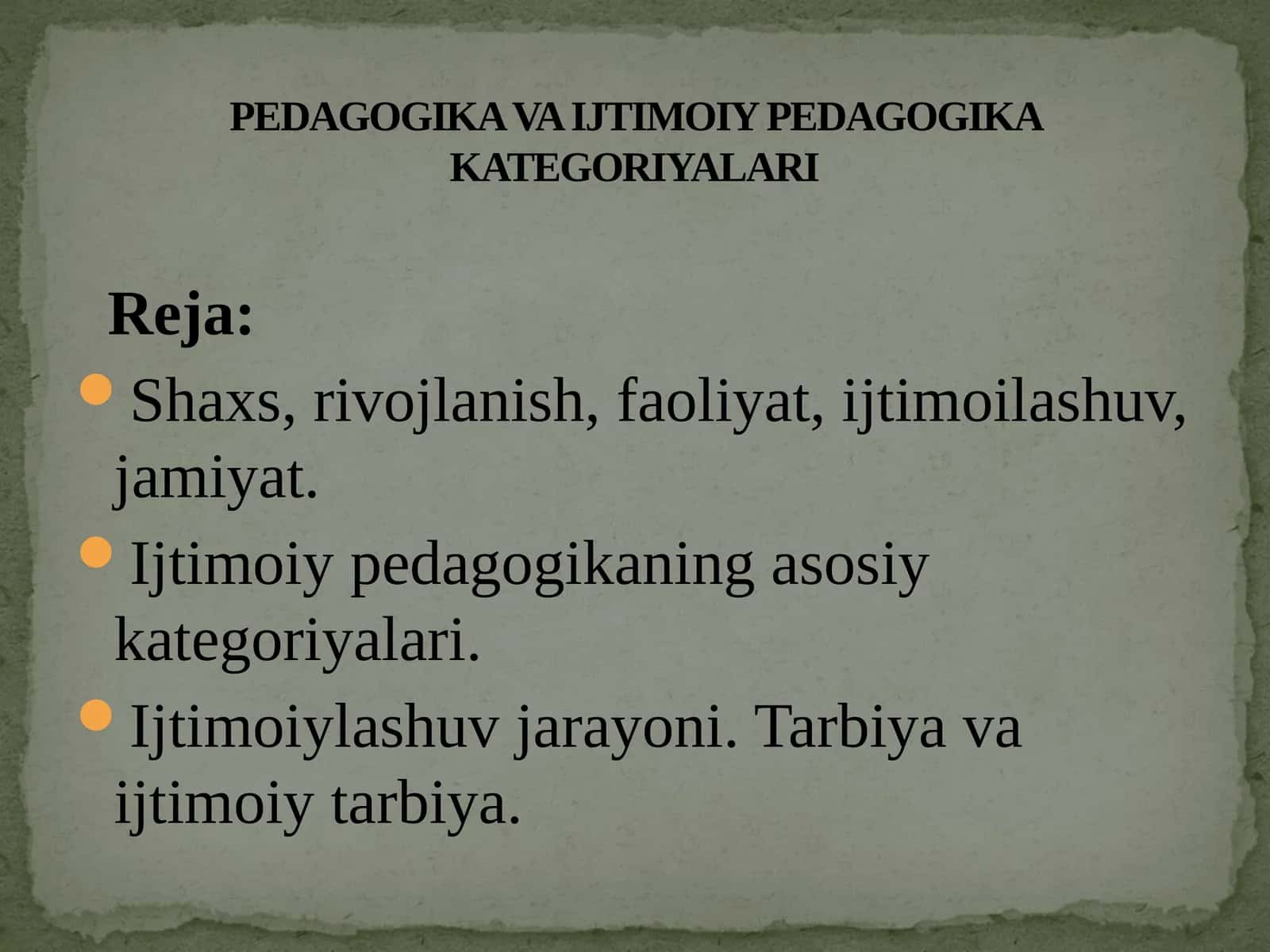 Pedagogika va Ijtimoiy Pedagogika Kategoriyalari