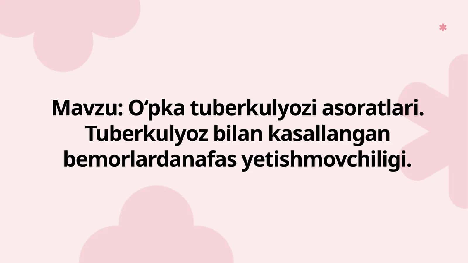 O‘pkatuberkulyozi haqida umumiy tushuncha