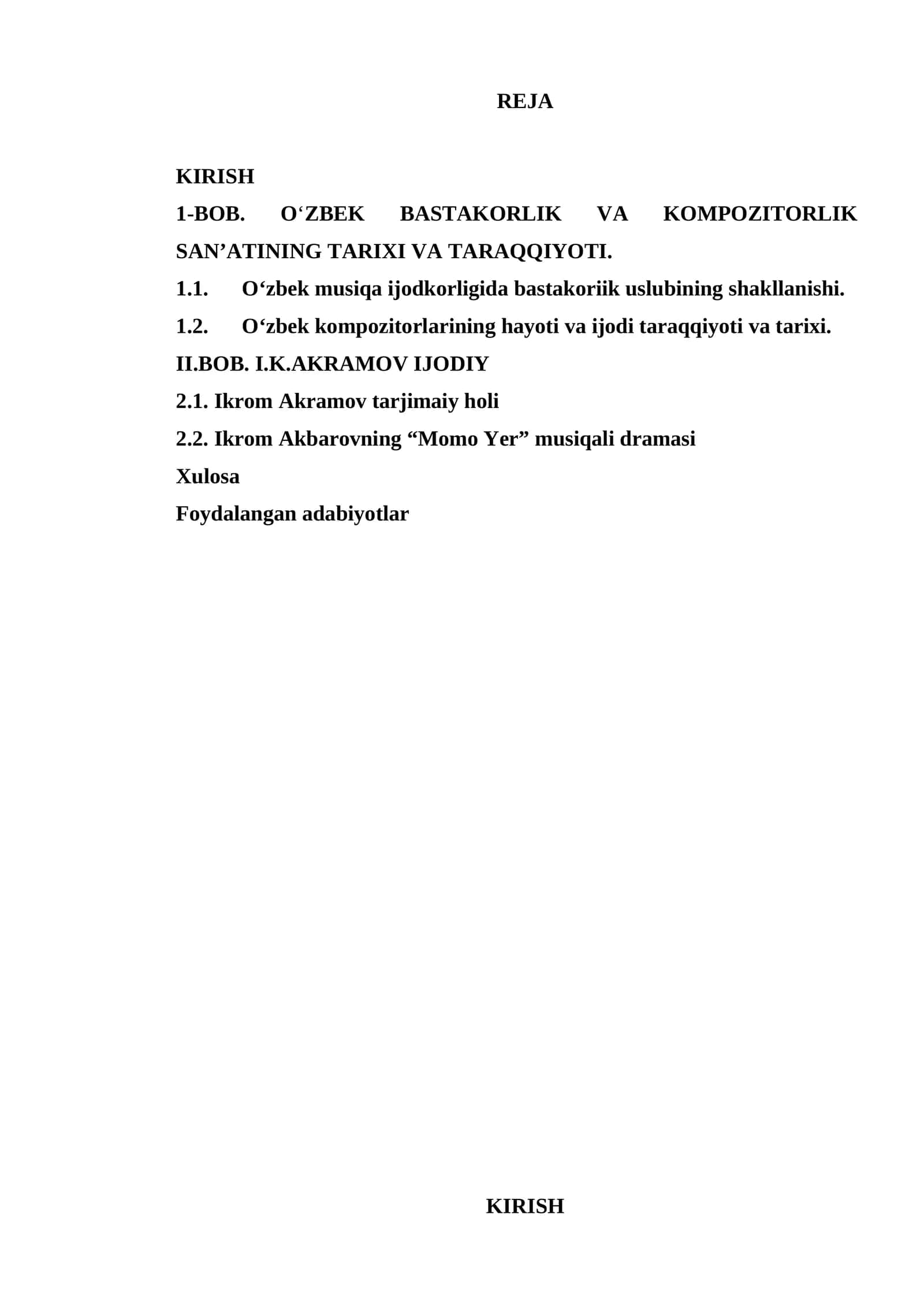 BOB. O‘ZBEK BASTAKORLIK VA KOMPOZITORLIK SAN’ATINING TARIXI VA TARAQQIYOTI