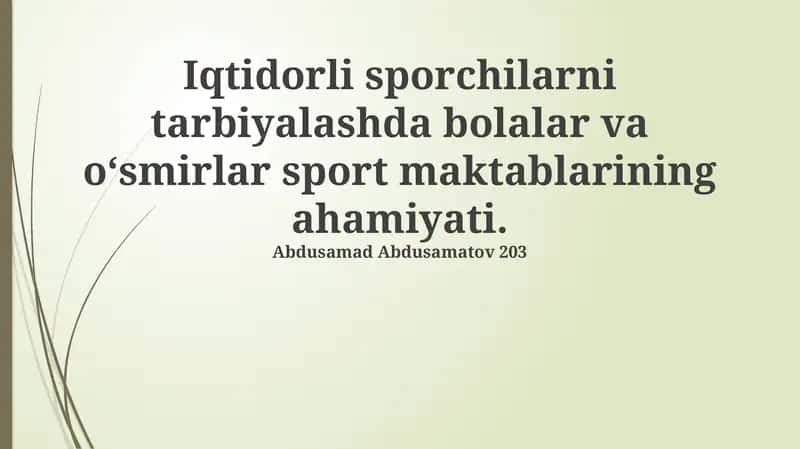 Bolalar va o'smirlar sport maktablarining ahamiyati
