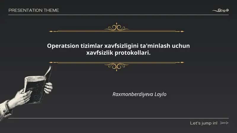 Operatsion tizimlar xavfsizligini ta'minlash uchun xavfsizlik protokollari
