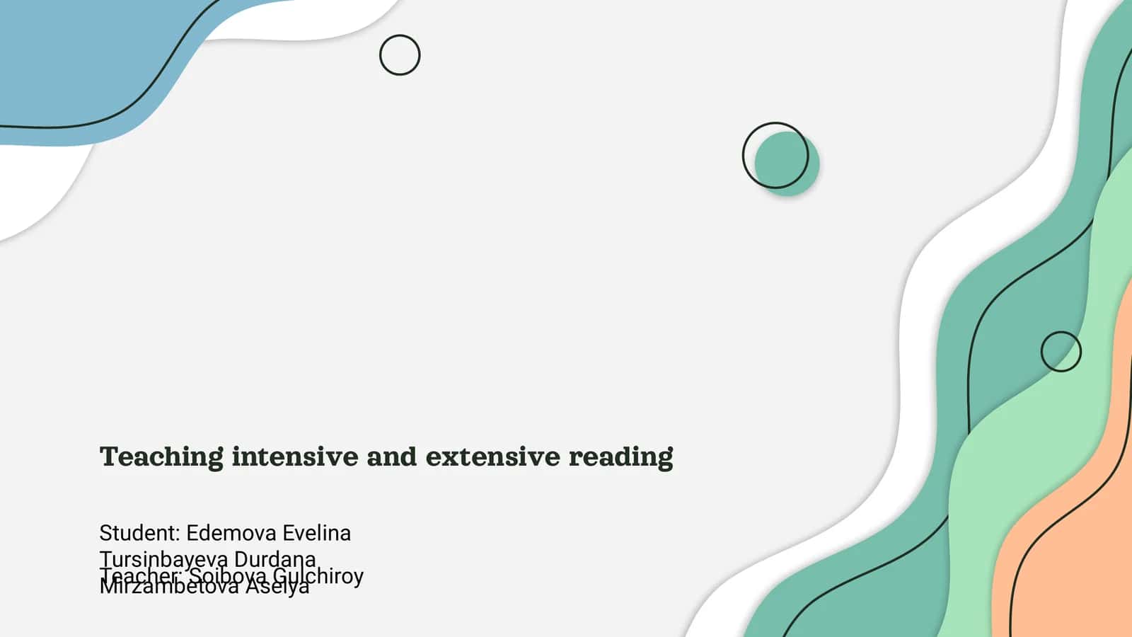 Teaching Intensive and Extensive Reading