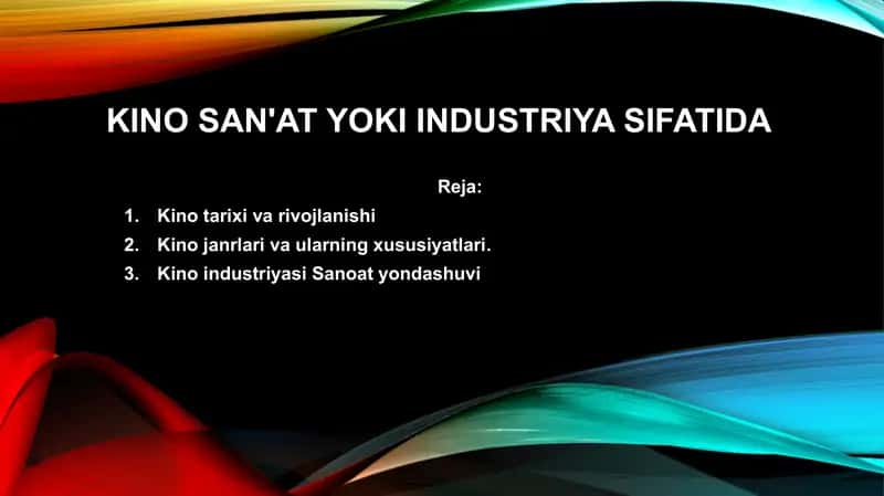 Kino san'at yoki industriya sifatida