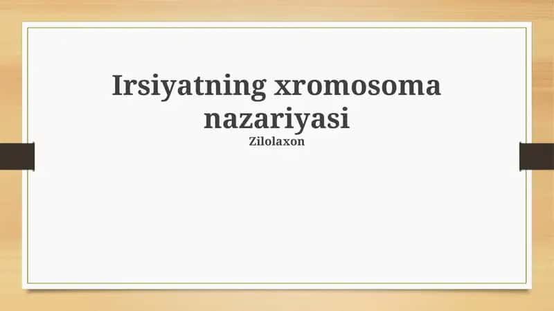 Irsiyatning xromosoma nazariyasi