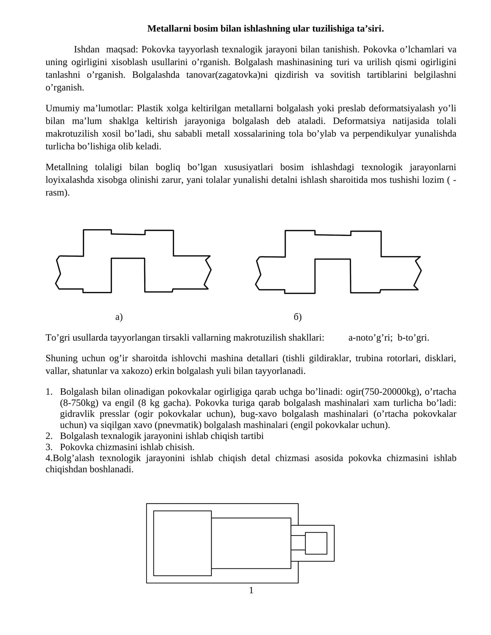 Metallarni bosim bilan ishlashning ta’siri