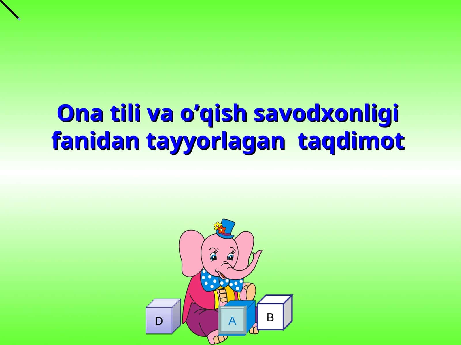 Ona tili va o’qish savodxonligi fanidan tayyorlagan taqdimot