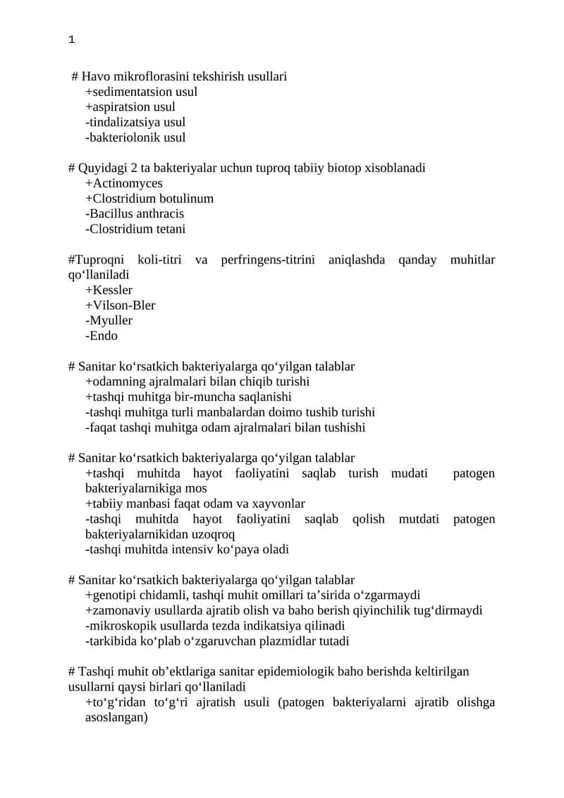 Havo mikroflorasini tekshirish usullari
