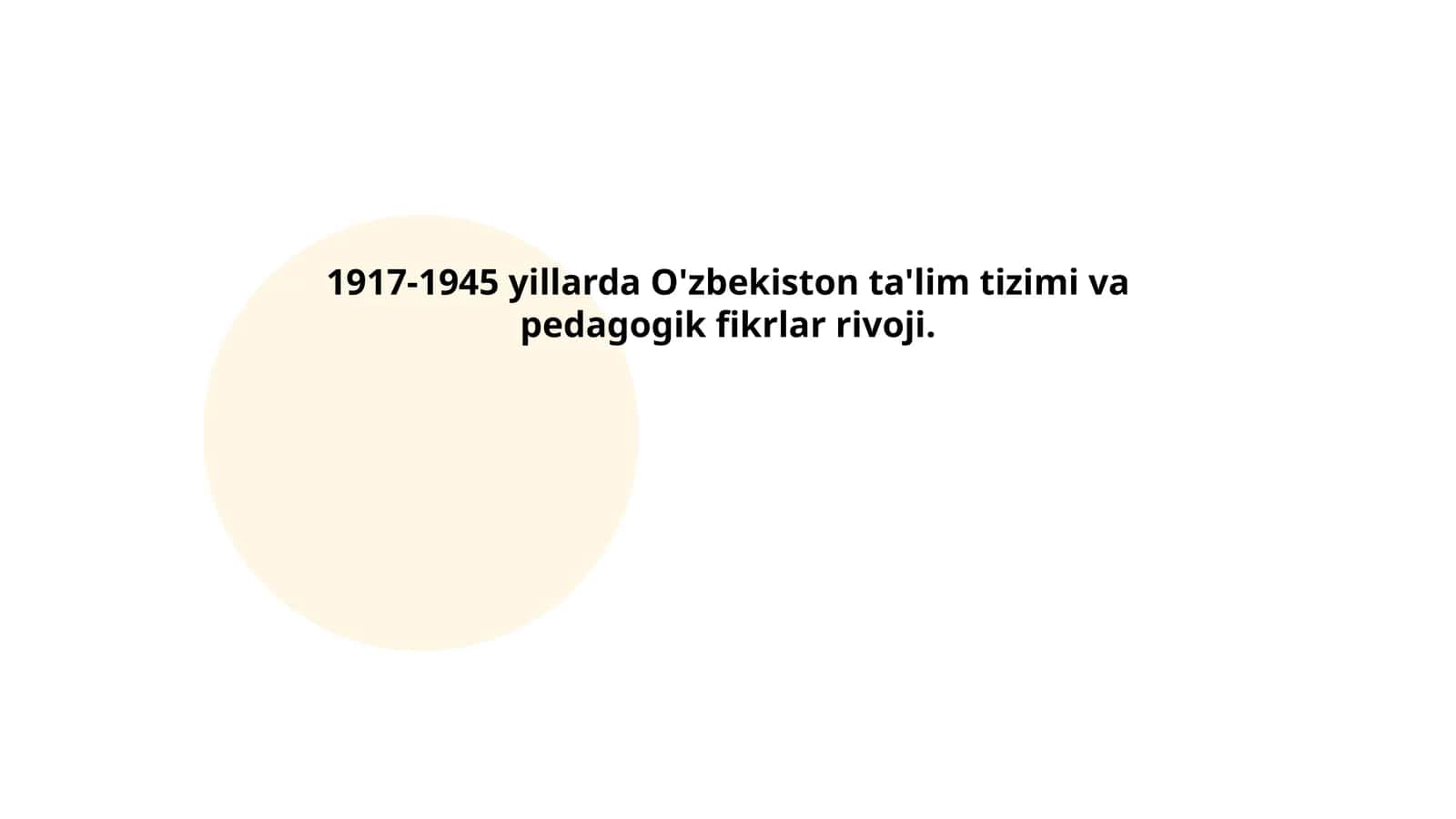 O'zbekiston ta'lim tizimi va pedagogik fikrlar rivoji