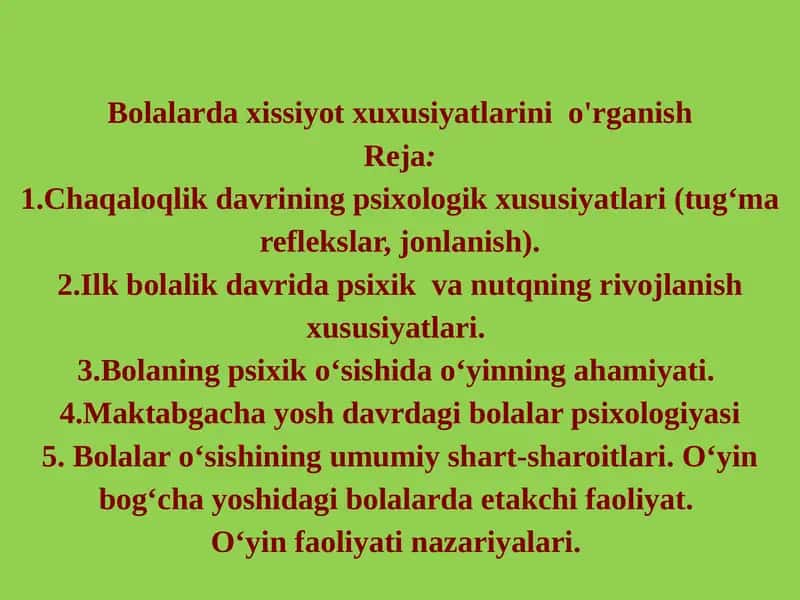 Bolalar psixologiyasi