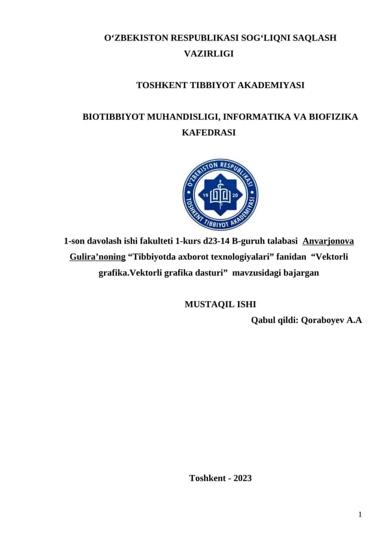 Vektorli grafika.Vektorli grafika dasturi