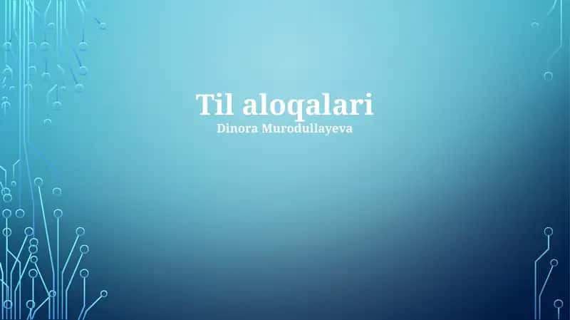 Til aloqalari