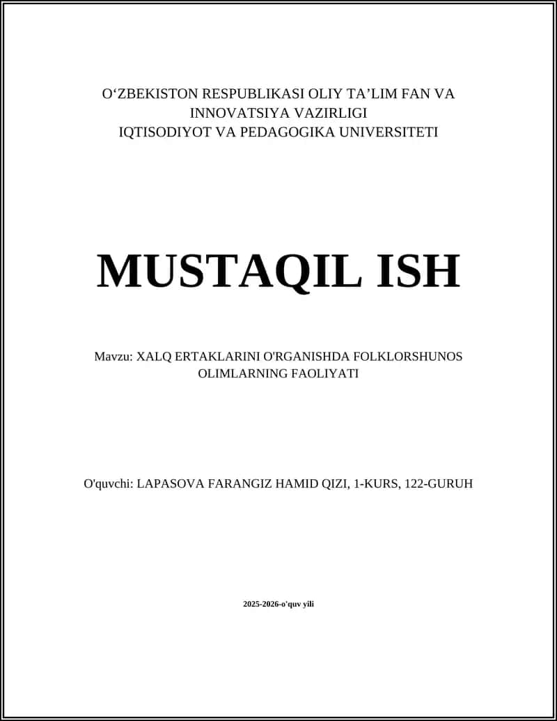 Folklorshunoslik Faoliyati