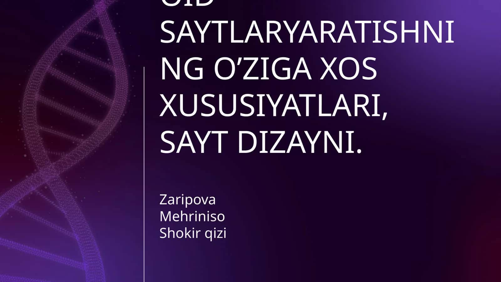 JURNALISTIKANING TURLI SOHALARIGA OID SAYTLARYARATISHNING O’ZIGA XOS XUSUSIYATLARI, SAYT DIZAYNI