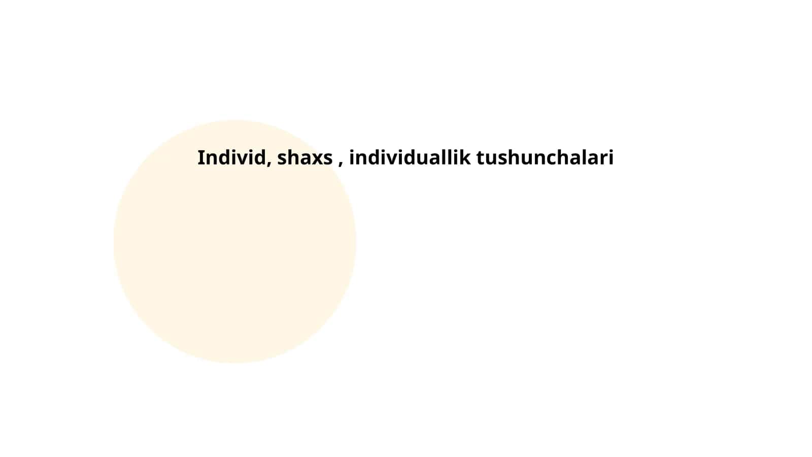 Individ, shaxs, individuallik tushunchalari