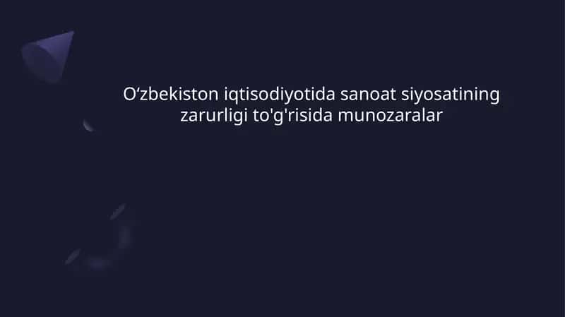 Sanoat Siyosati va Iqtisodiy O'sish