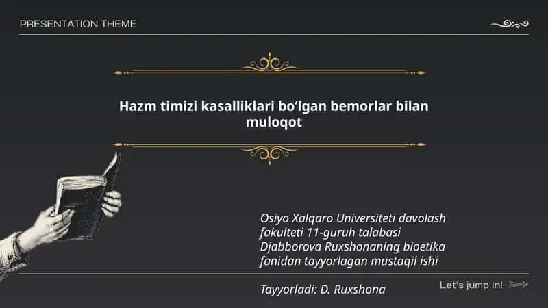 Bioetika fanidan tayyorlagan mustaqil ish