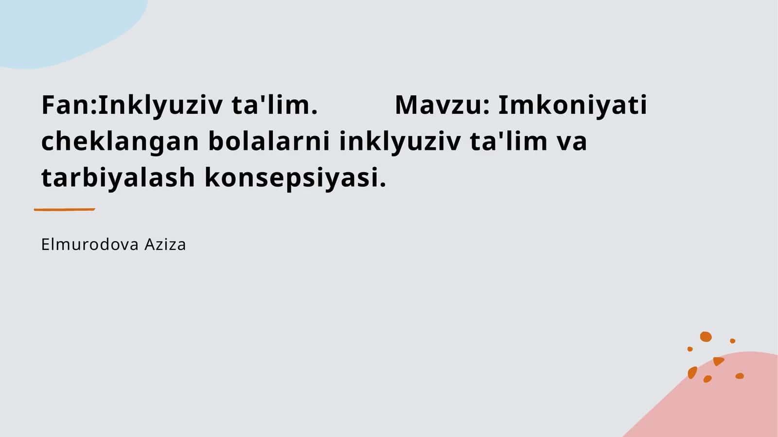 Inklyuziv ta'lim