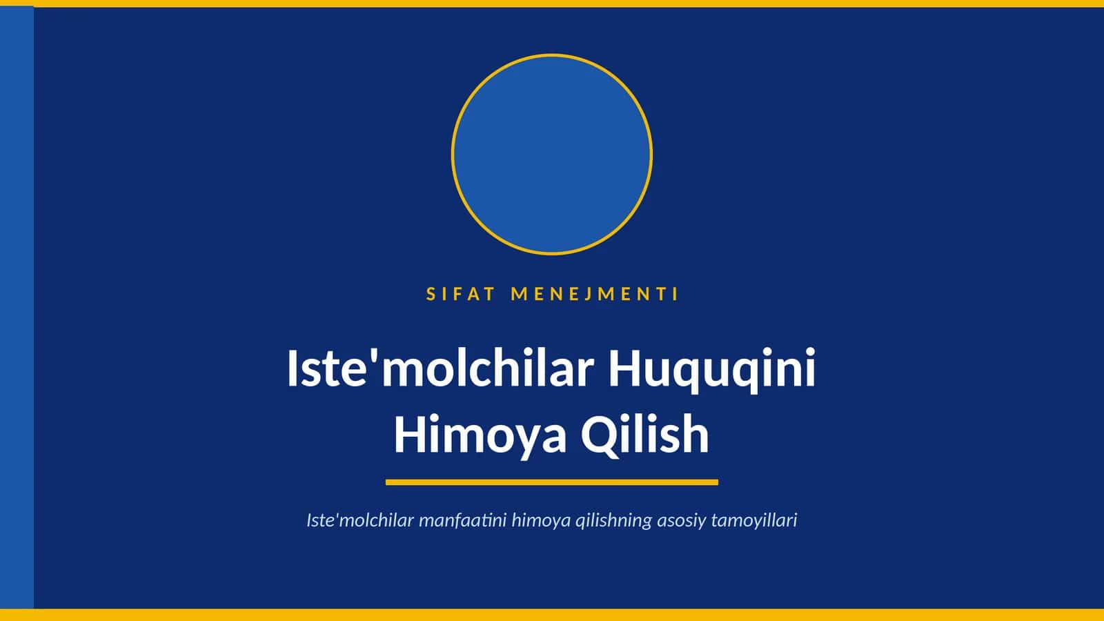 Iste'molchilar Huquqini Himoya Qilish