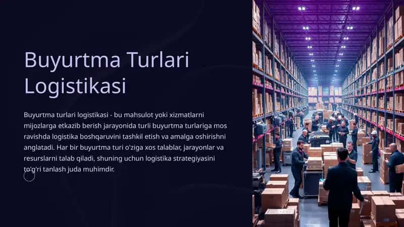 Buyurtma Turlari Logistikasi