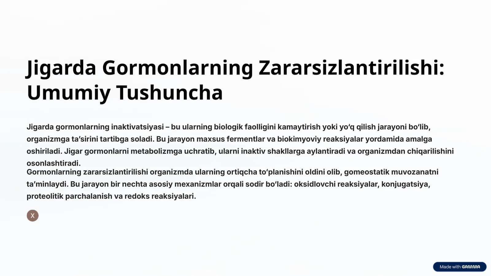 Jigarda Gormonlarning Zararsizlantirilishi: Umumiy Tushuncha
