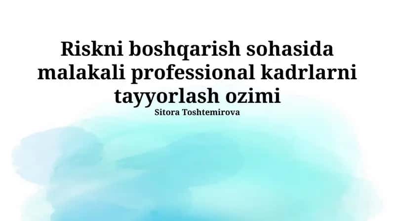Xatarlarni aniqlash va tahlil qilish metodlari