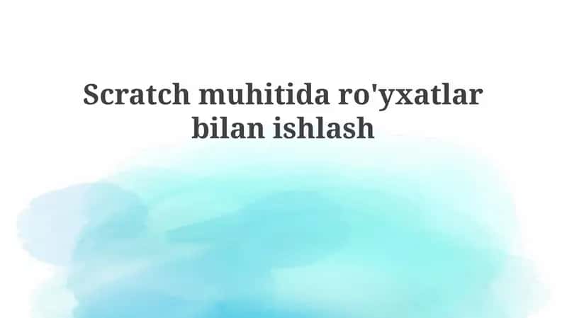 Ro'yxatlar bilan ishlash