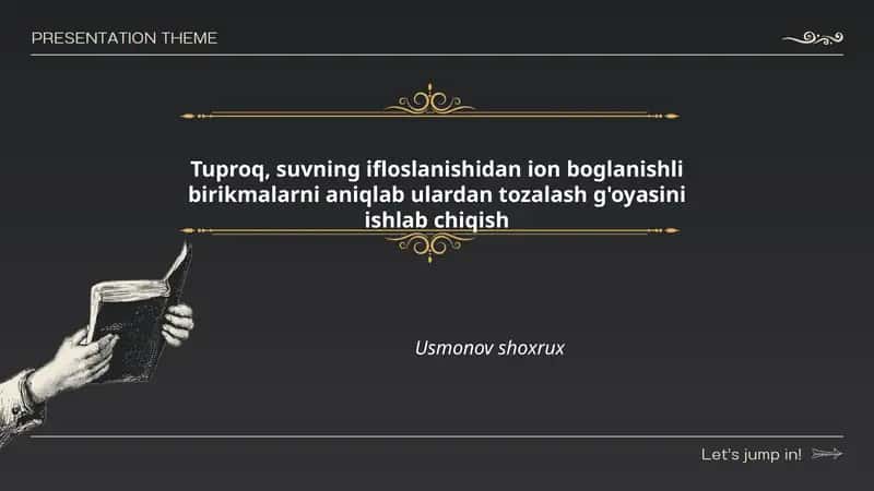 Tuproq va suvda ion bog'lanishli birikmalarni aniqlash