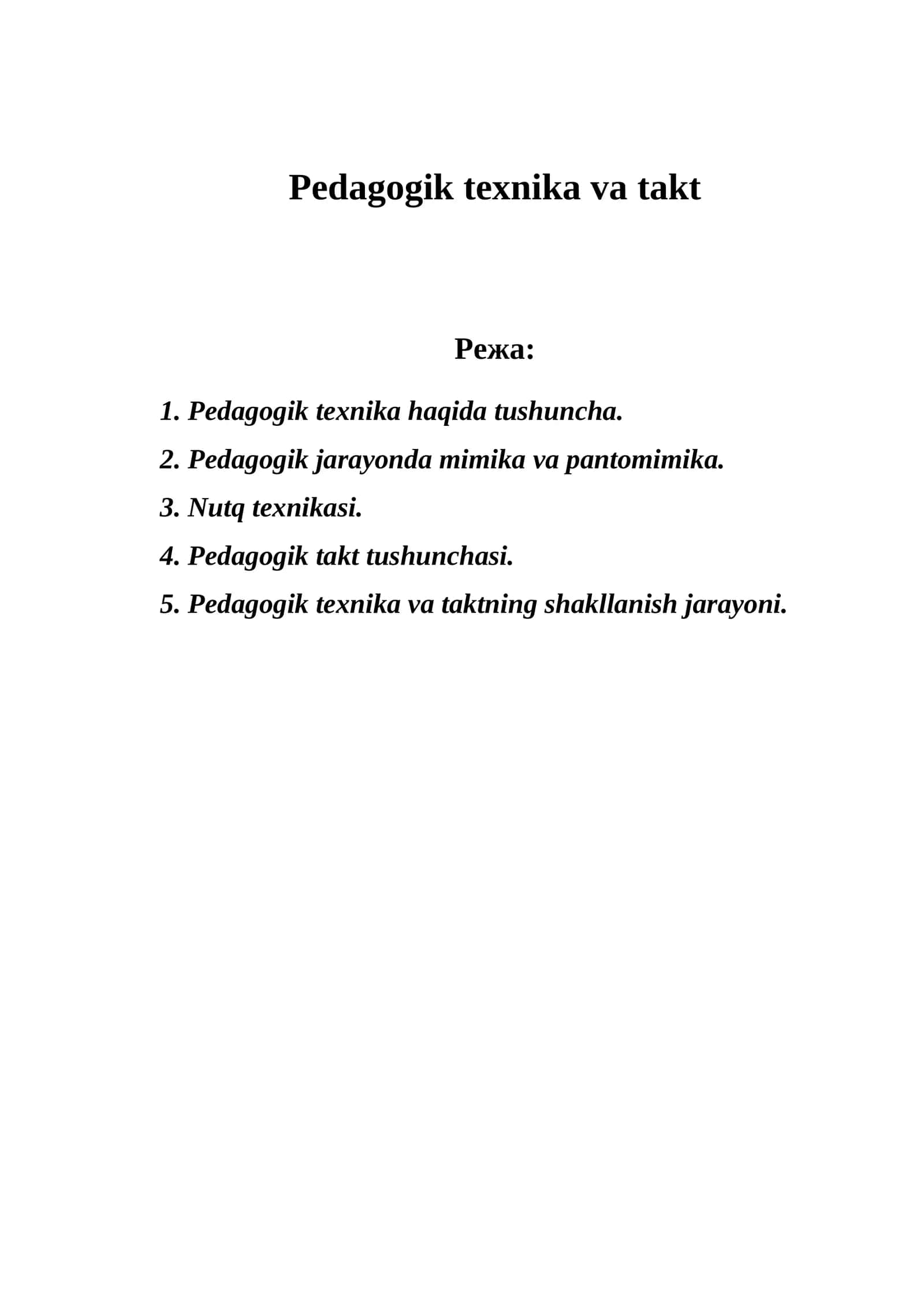 Pedagogik texnika va takt