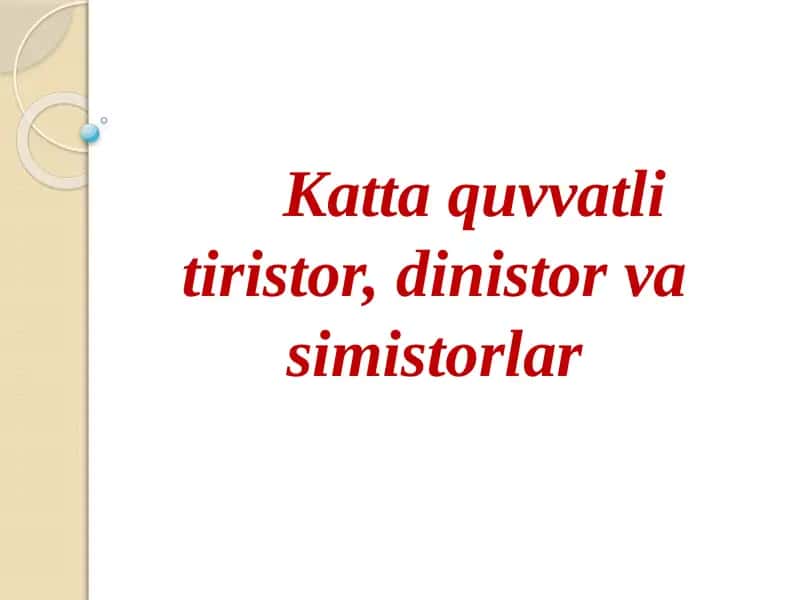 Tiristorlar