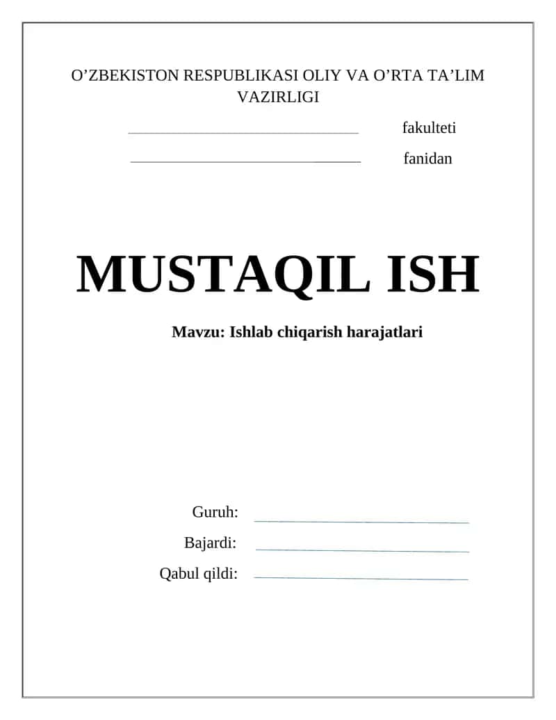 Ishlab chiqarish harajatlari