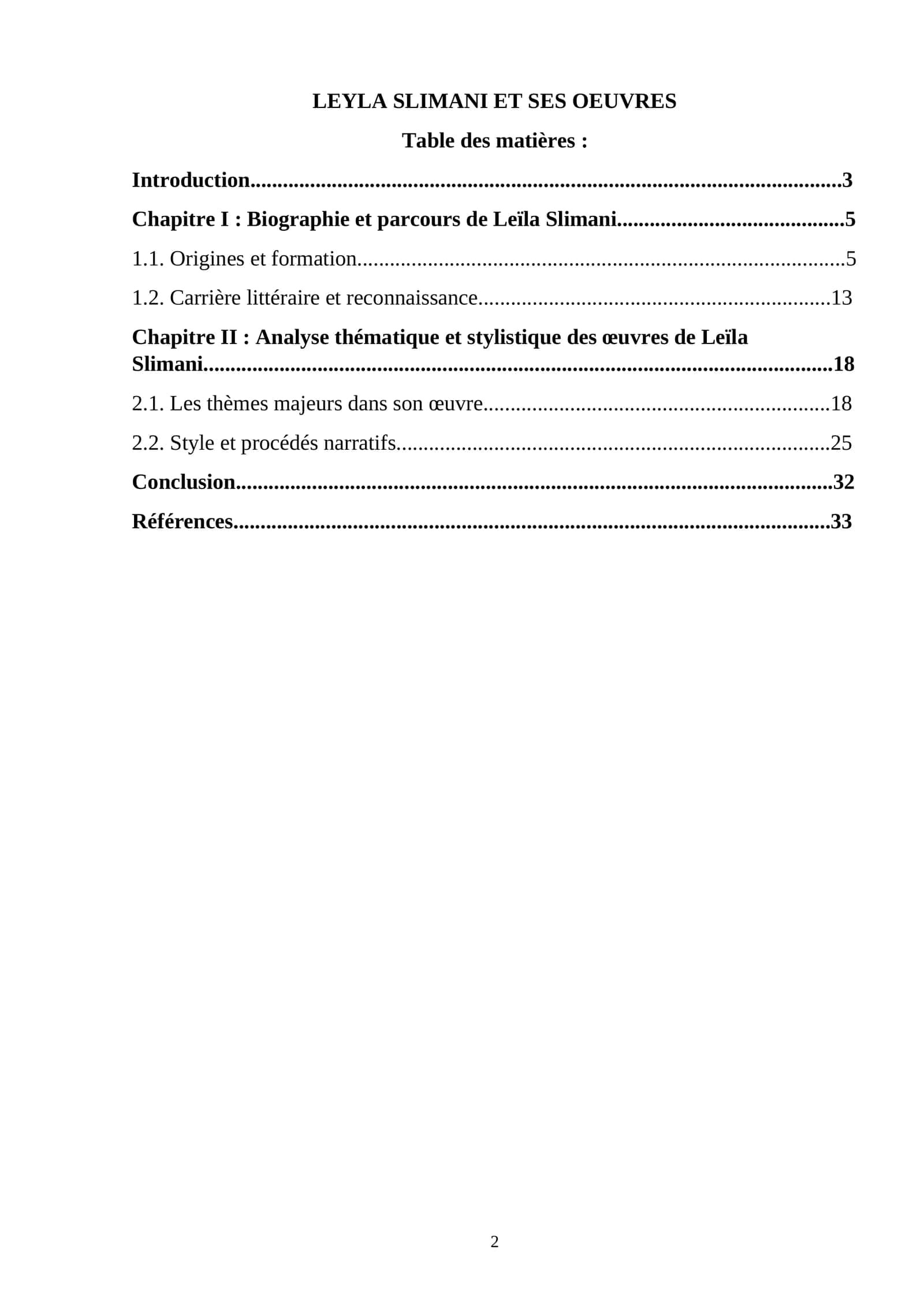 LEYLA SLIMANI ET SES OEUVRES