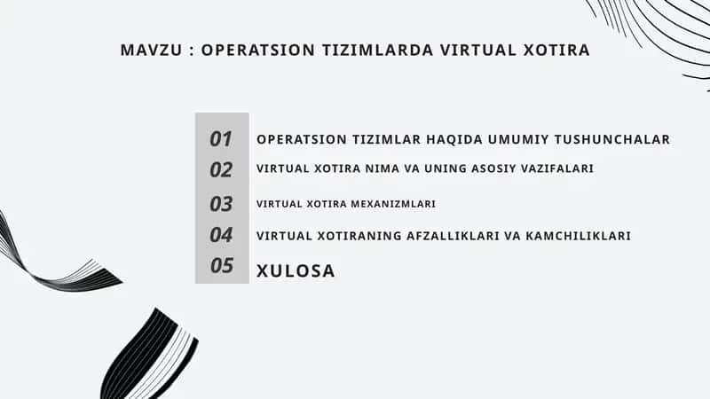 Operatsion tizimlar va virtual xotira