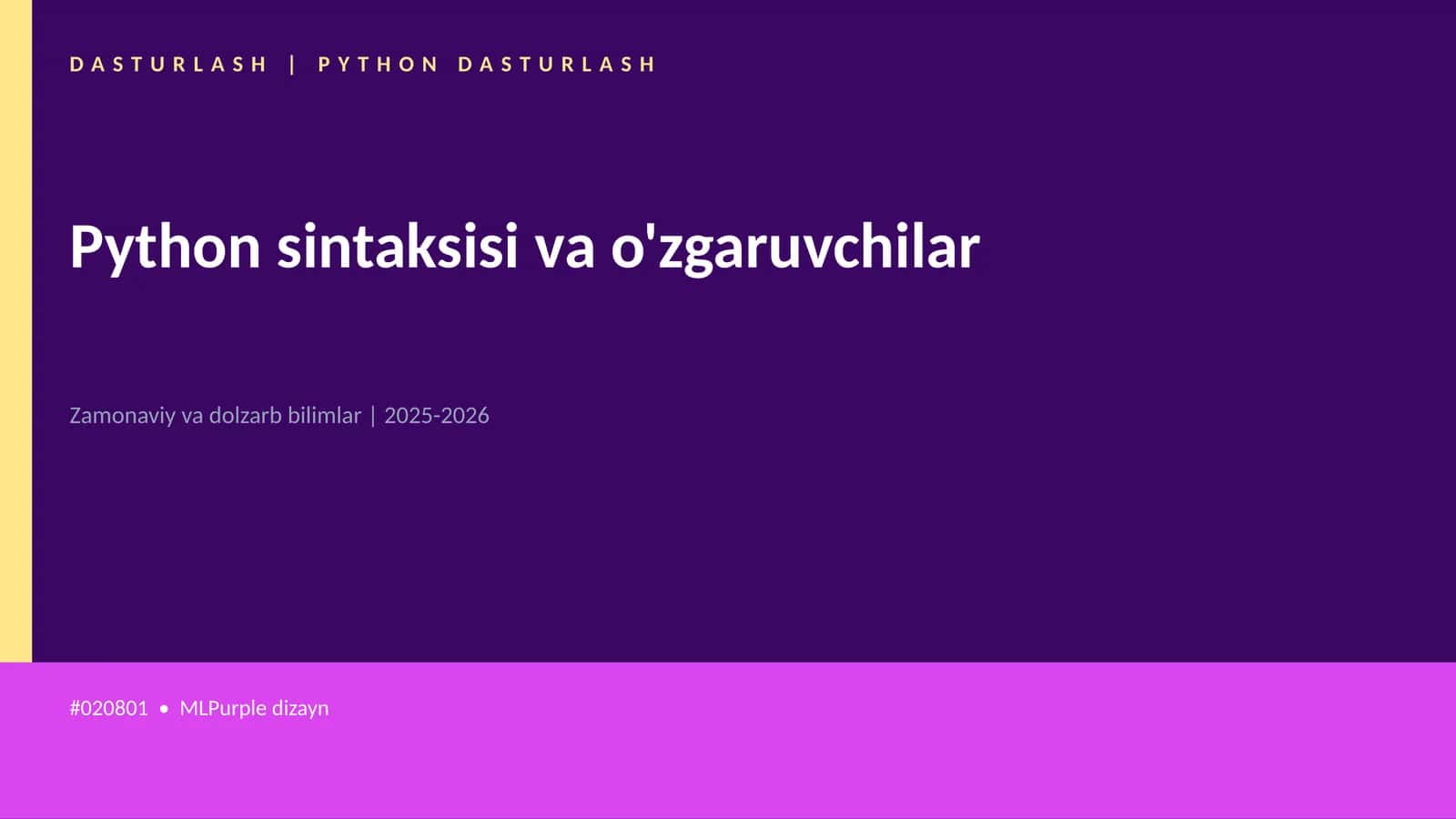 DASTURLASH | PYTHON DASTURLASH