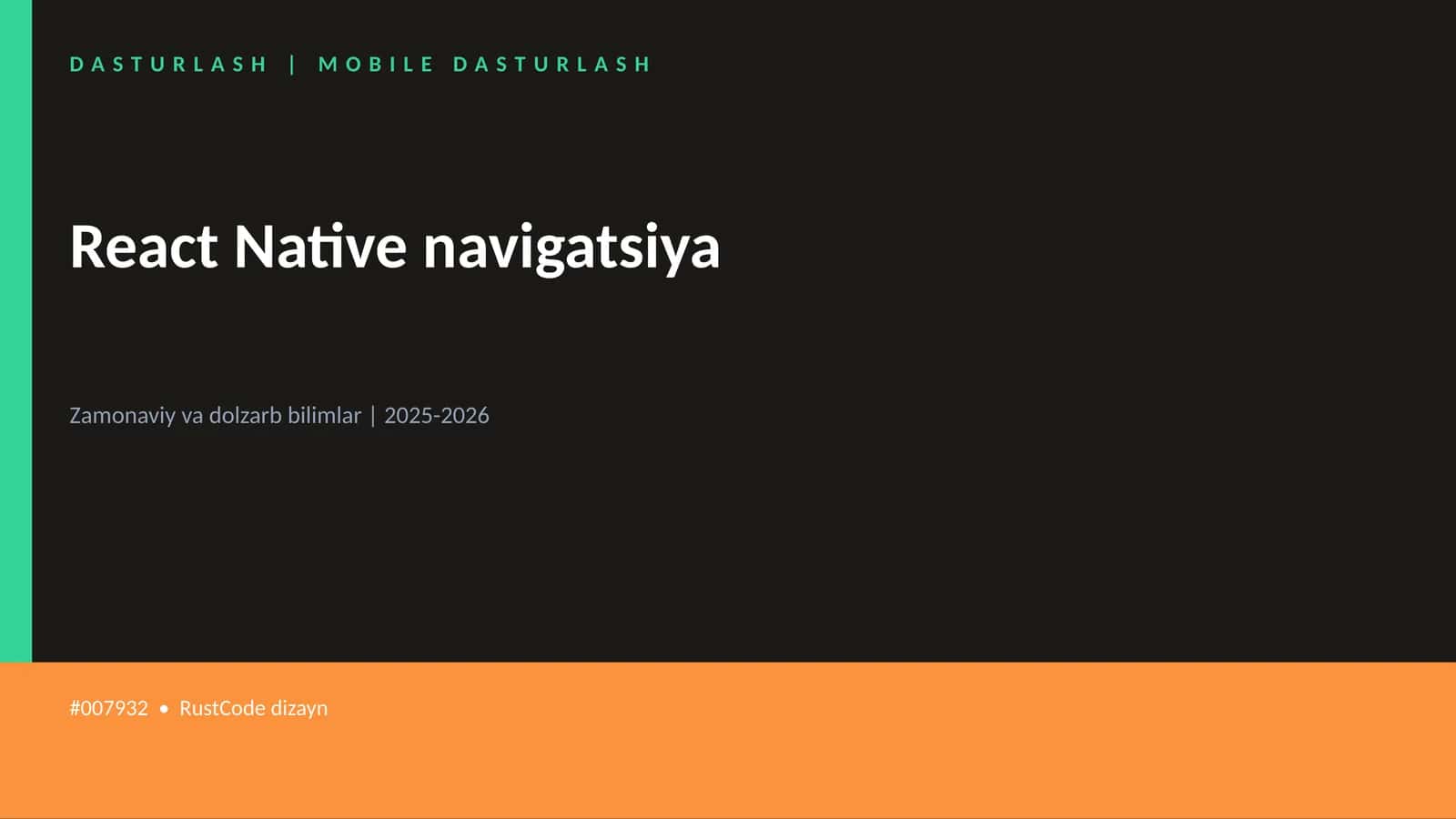 React Native navigatsiya