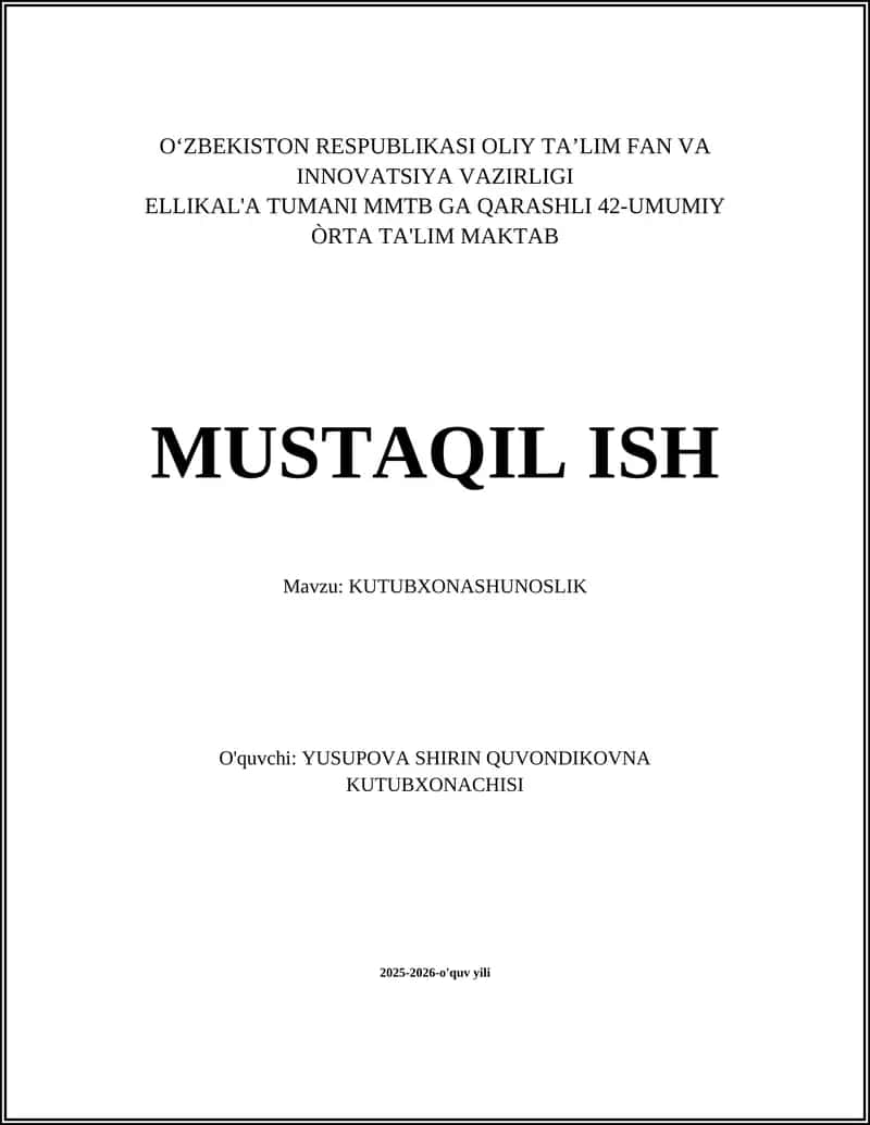 KUTUBXONASHUNOSLIK