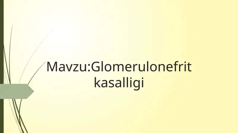 Glomerulonefrit kasalligi