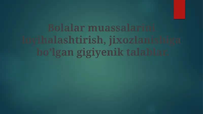 GOST standartlari va SanPiN me'yorlariga rioya qilish talablari