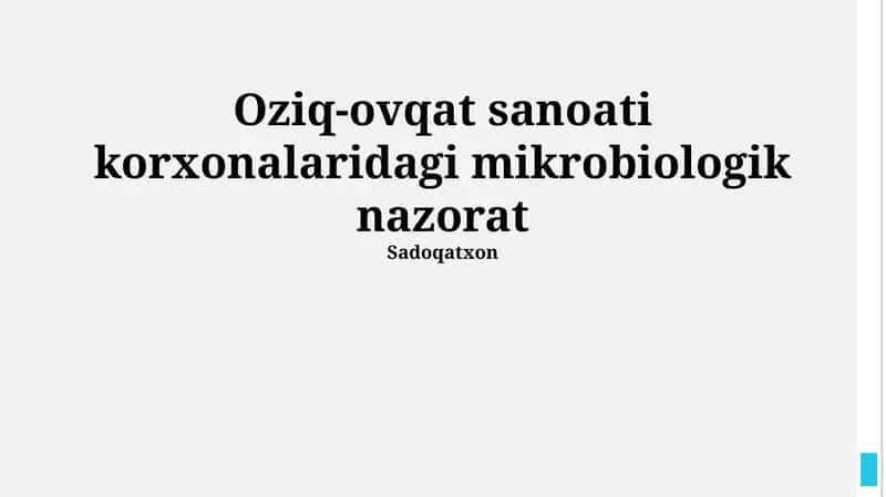 Mikrobiologik nazorat