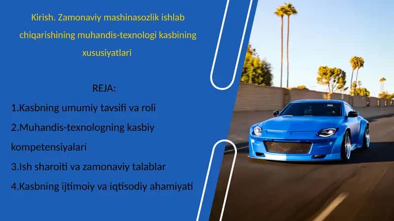 Zamonaviy mashinasozlik ishlab chiqarishining muhandis-texnologi kasbining xususiyatlari