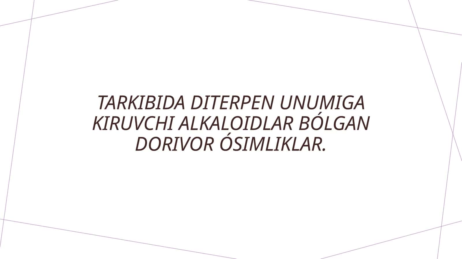 Diterpen alkaloidlar va ularning tuzilishi