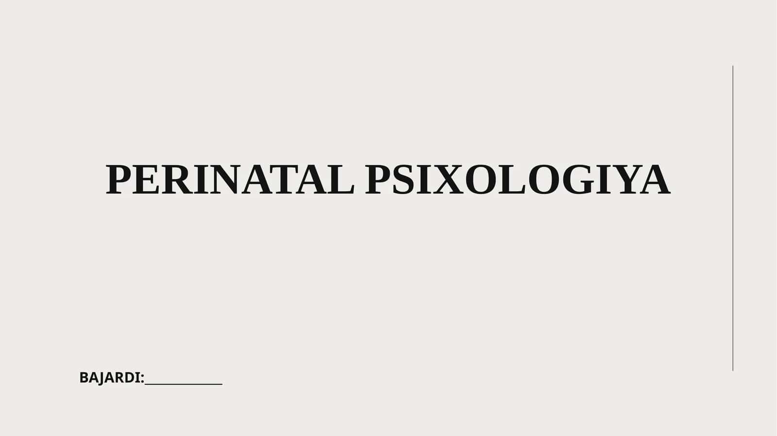 PERINATAL PSIXOLOGIYA