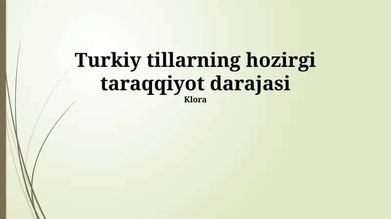 Turk tillarining taqdiri va kelajagi