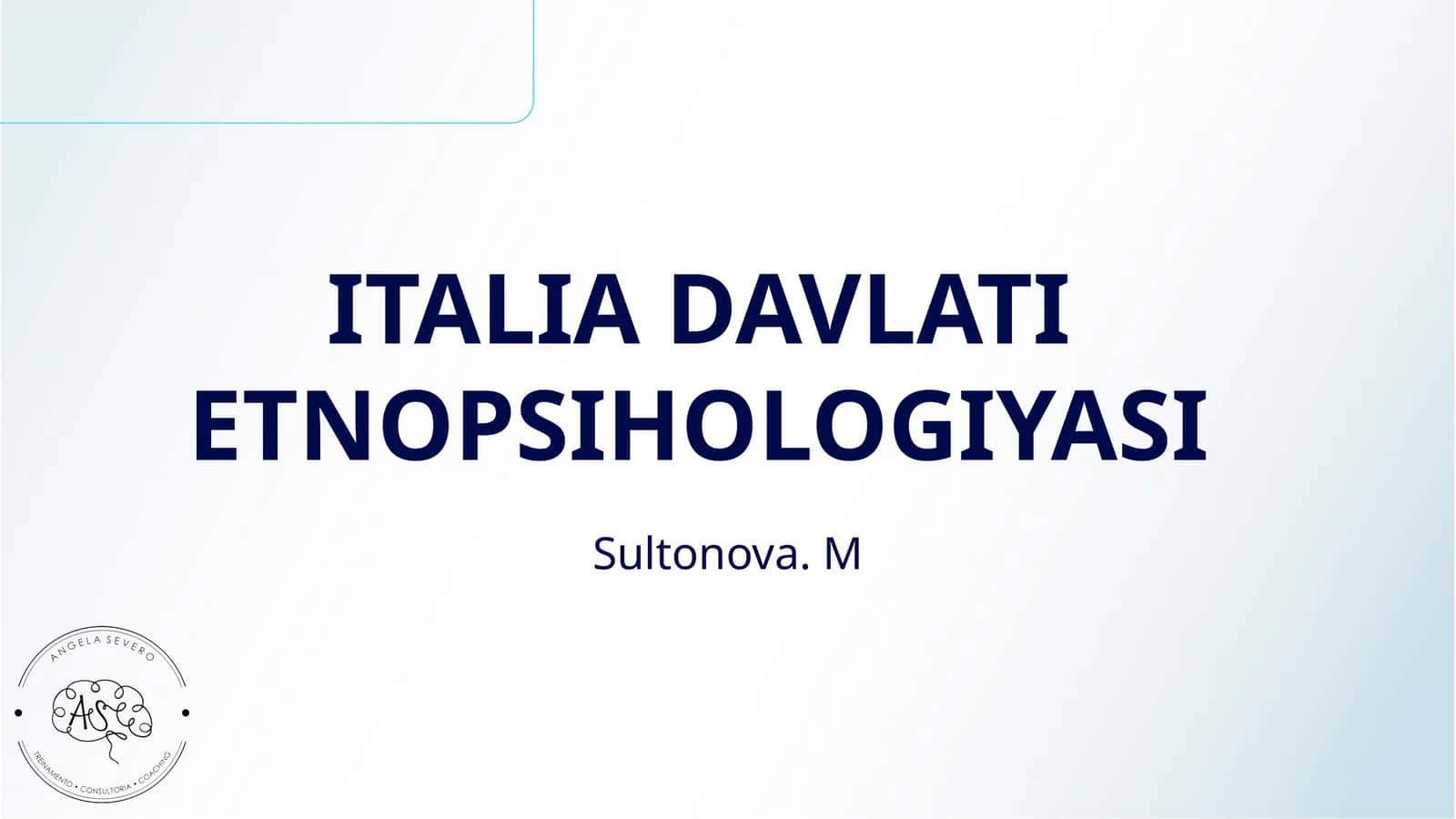 ITALIA DAVLATI ETNOPSIHOLOGIYASI