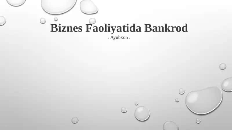 Biznes Faoliyatida Bankrod