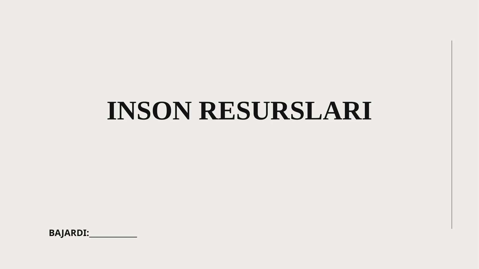 INSON RESURSLARI