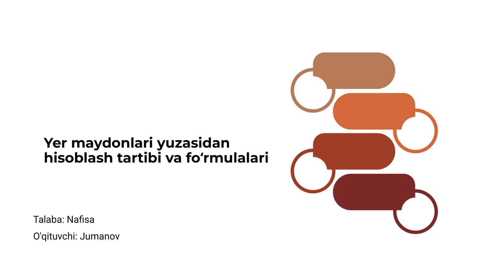 Yer maydonlari yuzasidan hisoblash tartibi va fo‘rmulalari