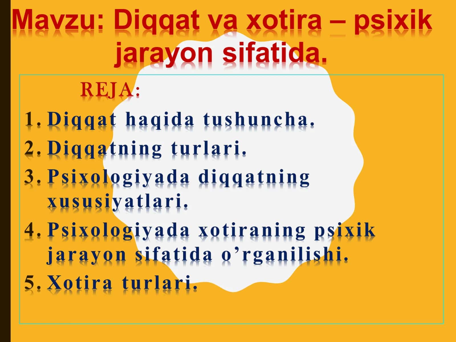 diqqat va xotira