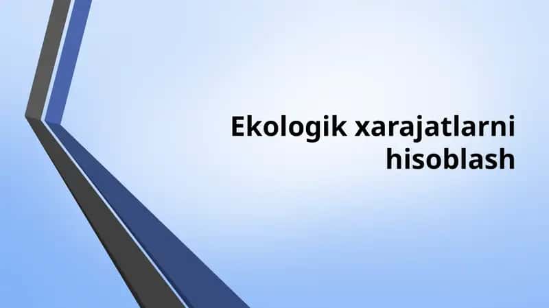 Ekologik xarajatlarni hisoblash