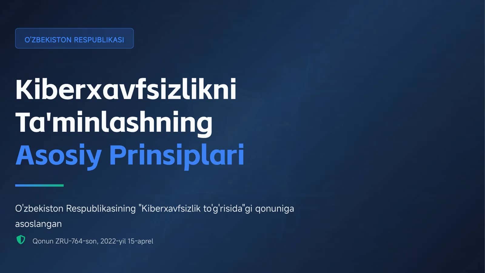Kiberxavfsizlikni Ta'minlashning Asosiy Prinsiplari