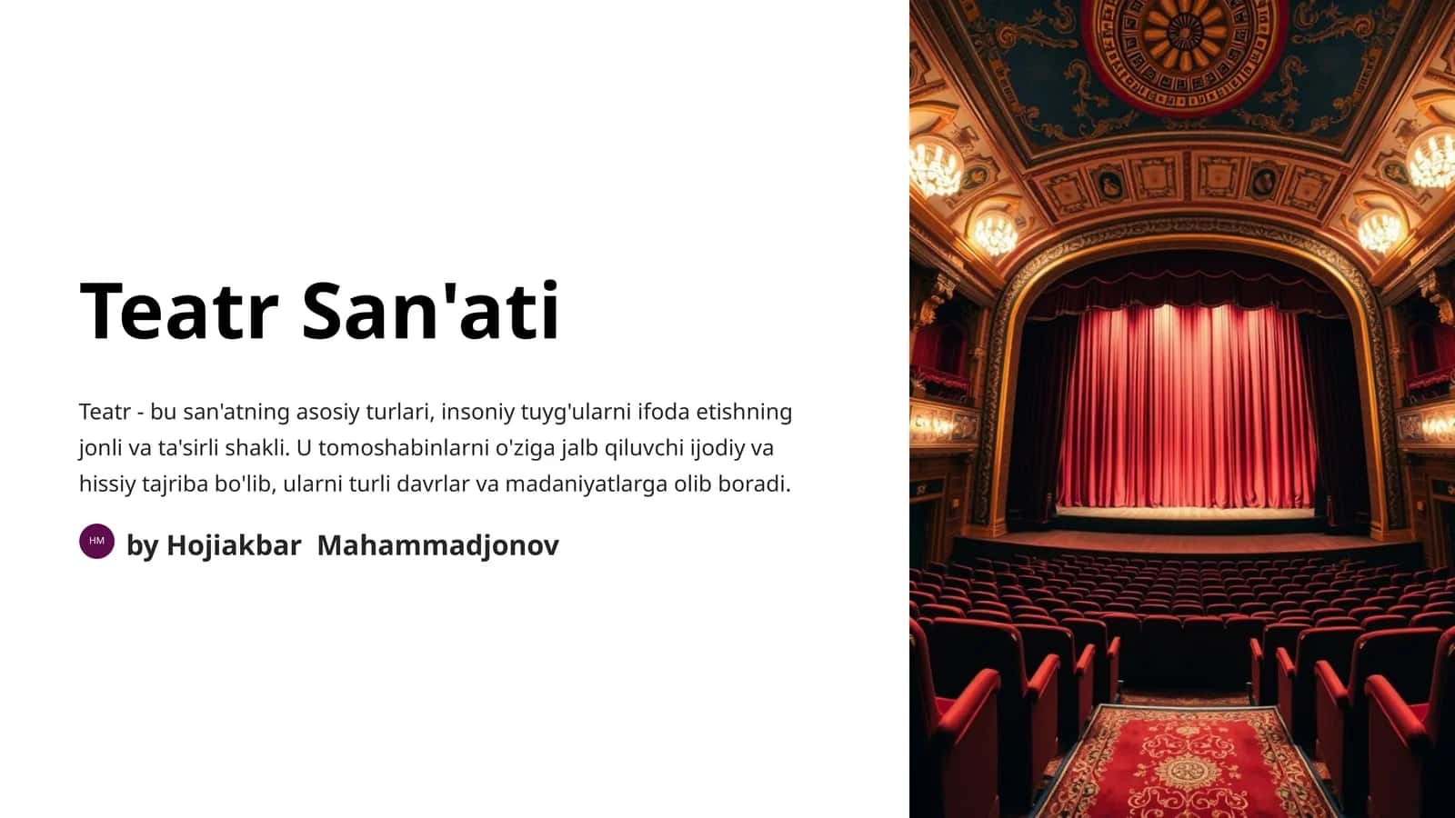 Teatr San'ati Tarixidan